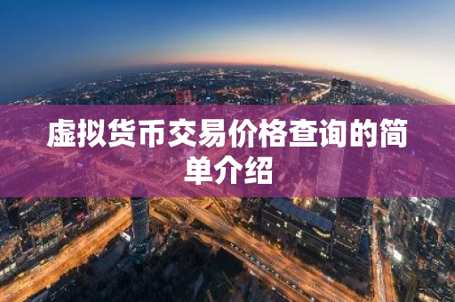 虚拟货币交易价格查询的简单介绍